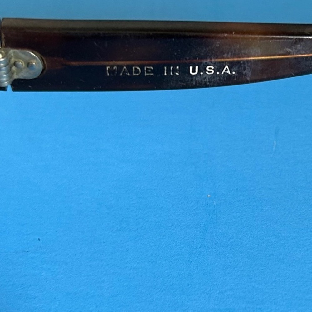 Vintage Brown Tortoise Cat Eye Glasses Frames USA Made Retro Eyeglasses MCM - Picture 6 of 6